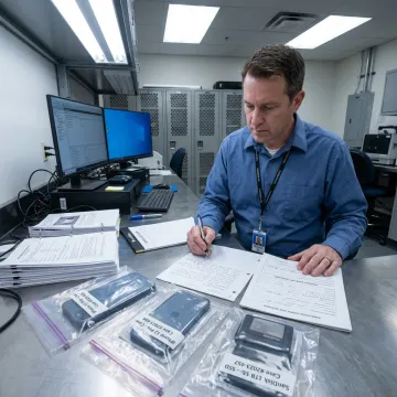 Forensic examiner preparing evidence for litigation