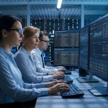 Cybersecurity analysts monitoring email threats