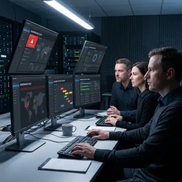 Cybersecurity team responding to a ransomware incident