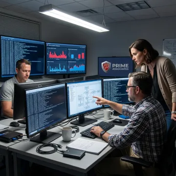 Incident response team analyzing cyberattack evidence