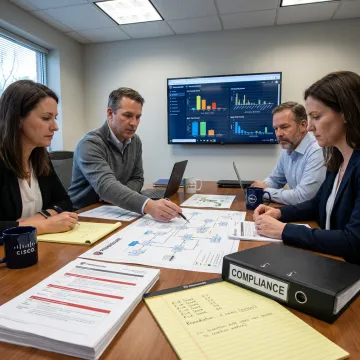 Security team reviewing vulnerability assessment workflow