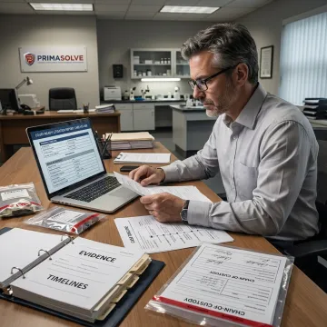 Forensic consultant preparing litigation evidence report