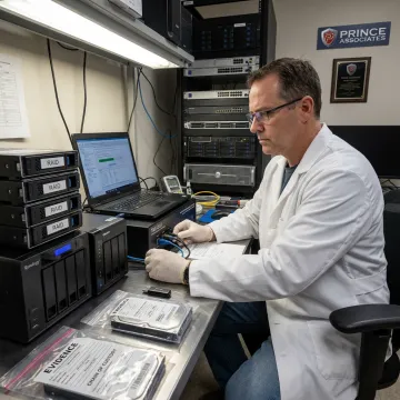 RAID recovery process in forensic lab
