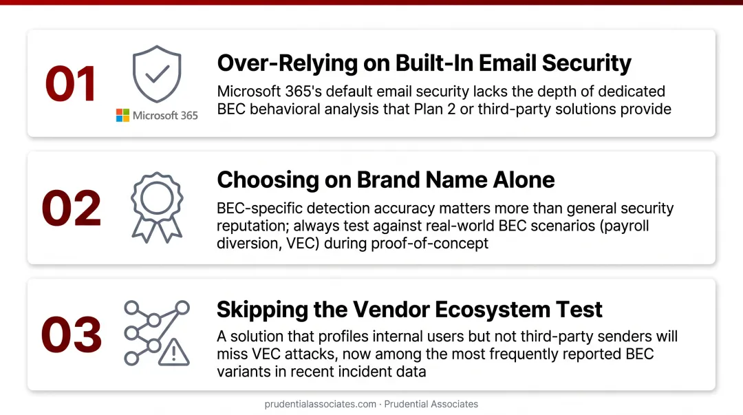 Three common enterprise BEC vendor selection mistakes to avoid infographic