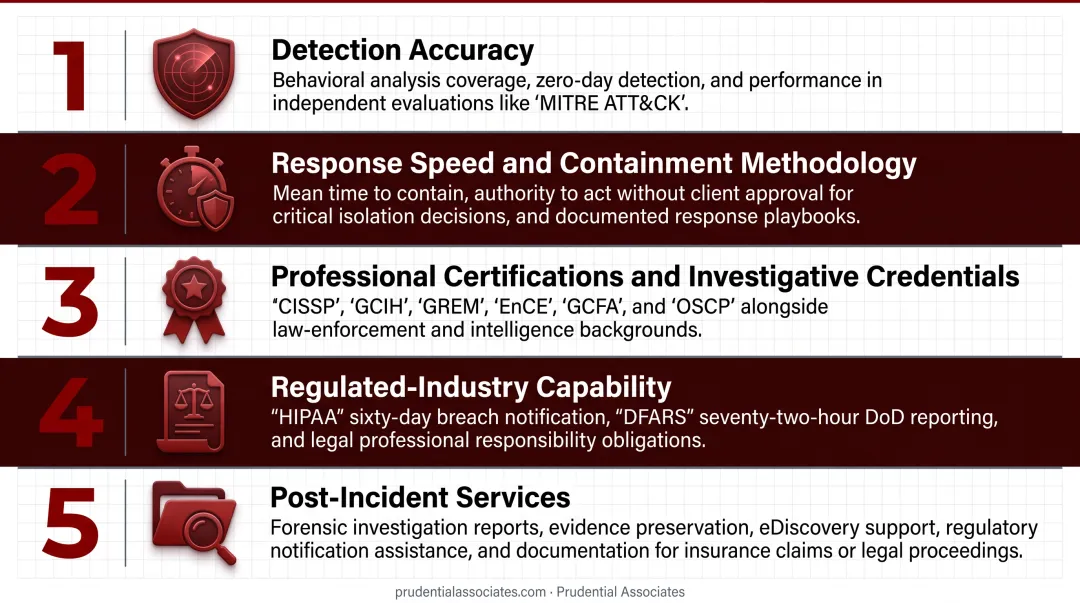 Five core evaluation criteria for choosing managed ransomware detection response provider