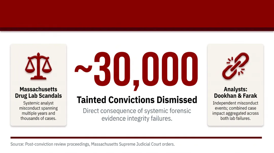 Chain of custody breach legal consequences comparison table by scenario severity and case type