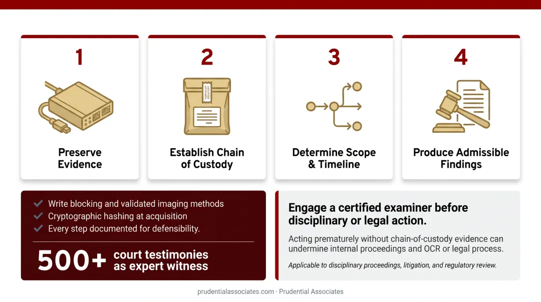 Four-step digital forensic investigation process for healthcare insider threat incidents