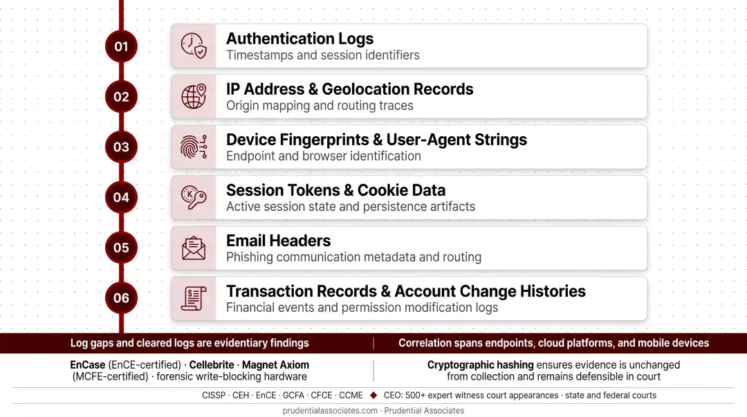 ATO forensic investigation digital evidence types collection and analysis process