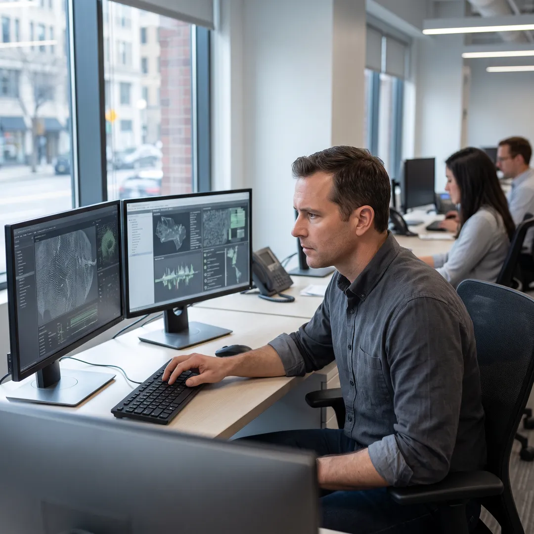 Threat hunting team analyzing security data