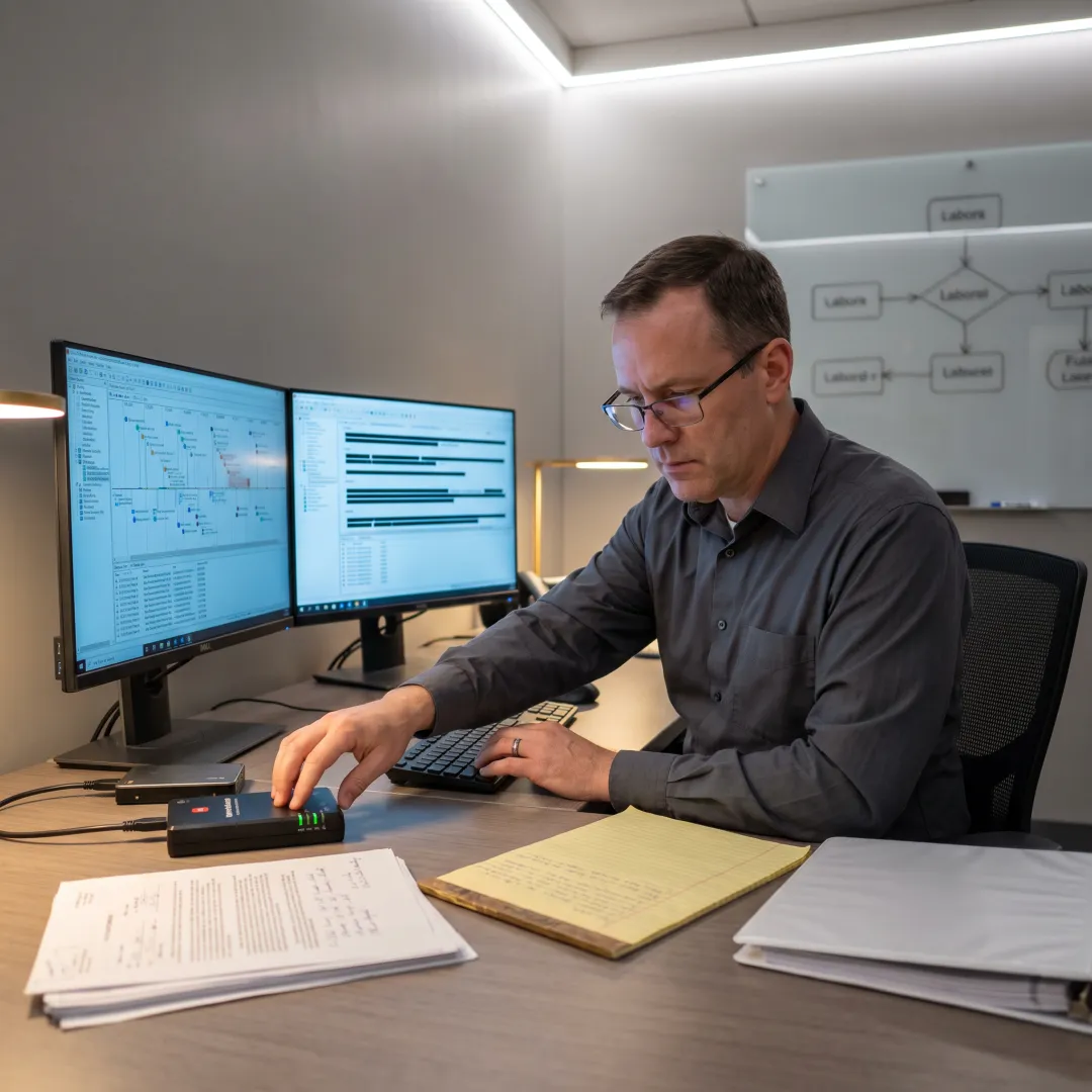 Forensic expert preparing litigation exhibits