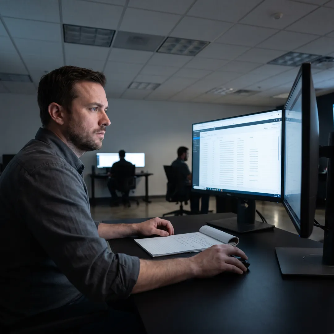 Cybersecurity incident response analysts monitoring threats