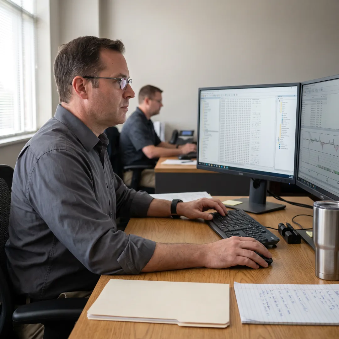 Litigation research team reviewing digital evidence