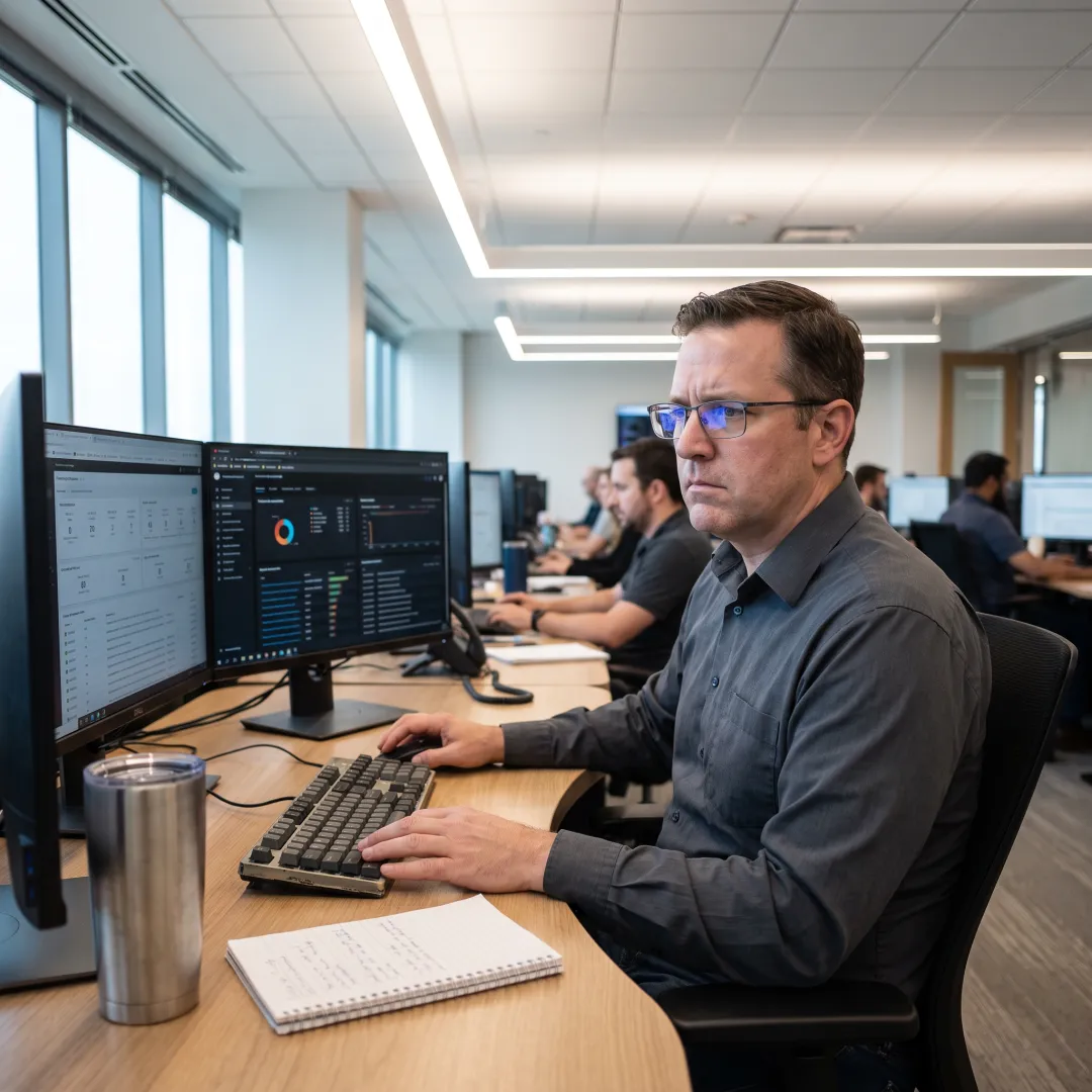 MDR analyst investigating a cyber threat