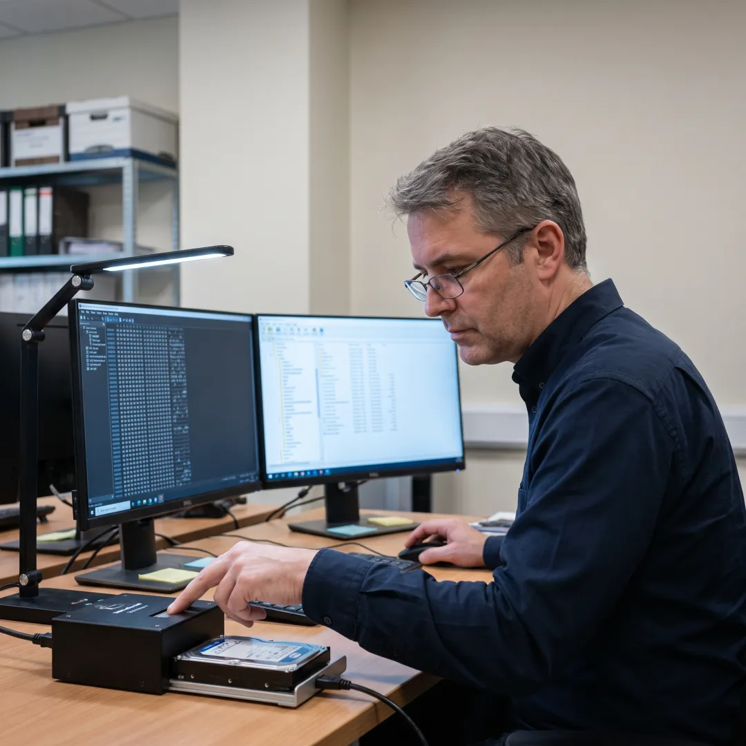Digital forensic recovery process on secured evidence workstation