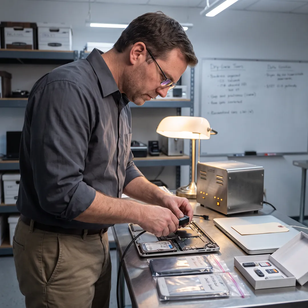 Forensic team documenting digital evidence