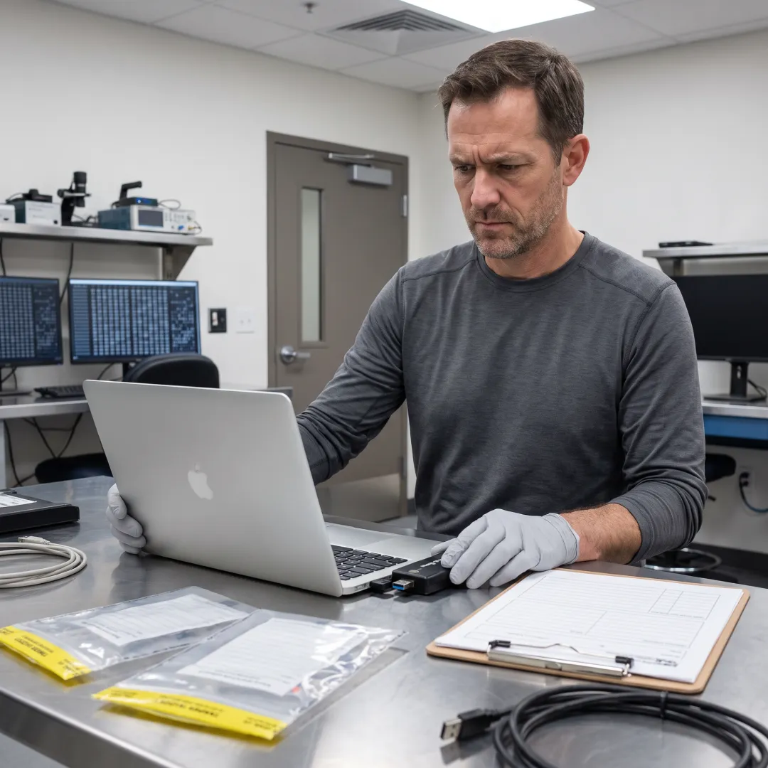 Forensic investigator preserving computer evidence