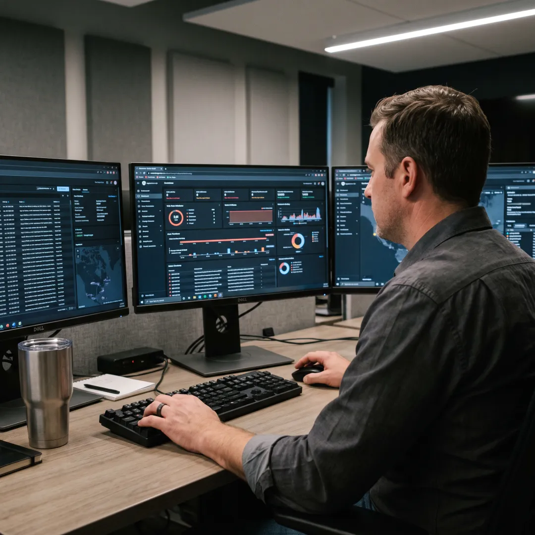 Cybersecurity analyst responding to ransomware incident