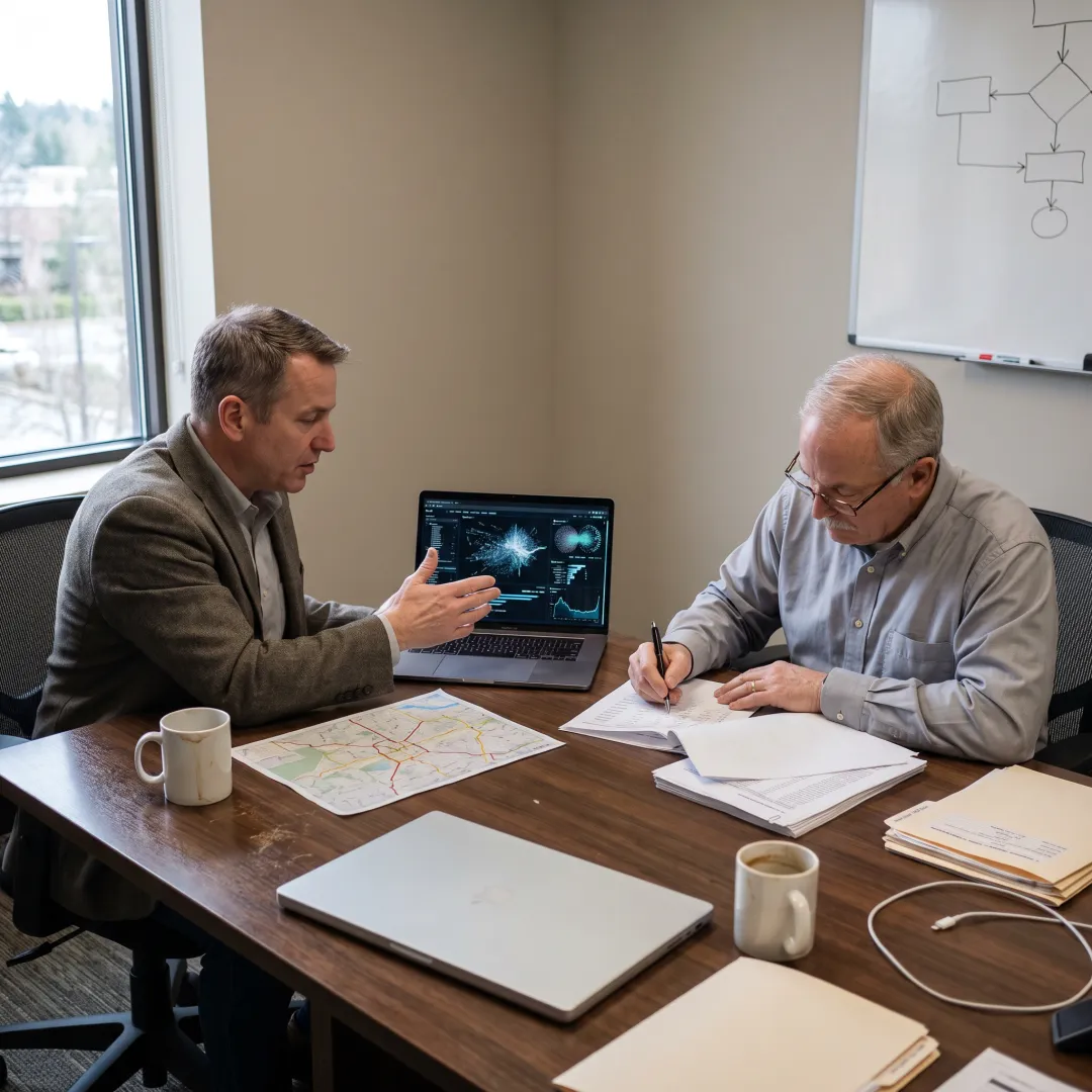 Investigation team planning case strategy