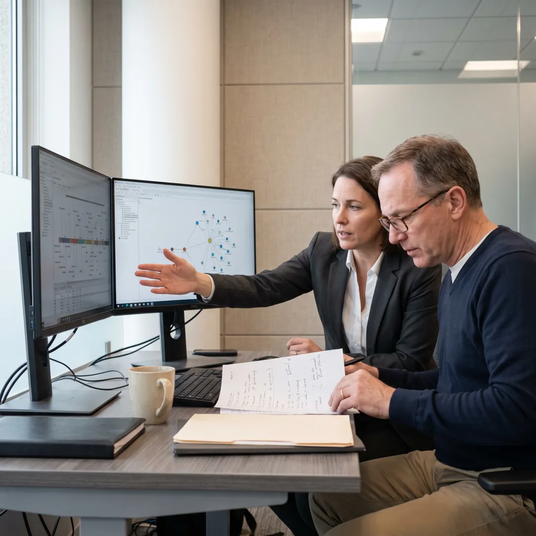 Forensic team mapping fraud transactions