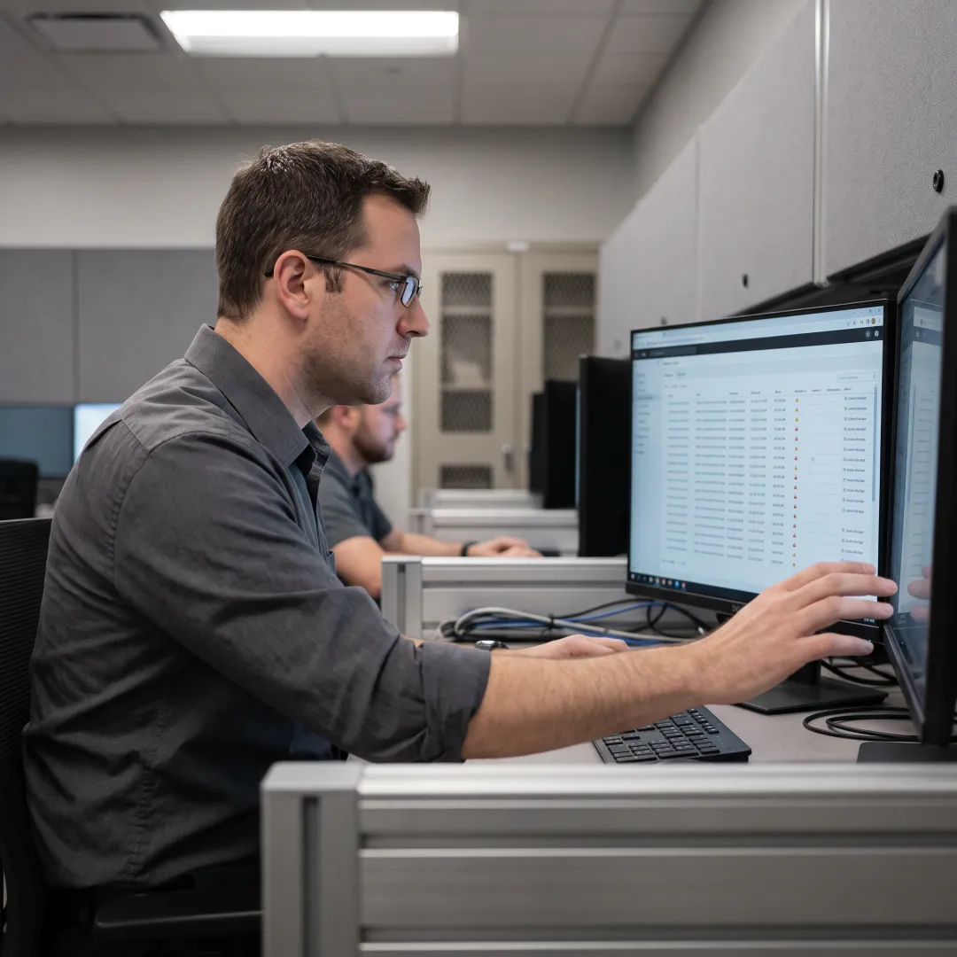 Cybersecurity team analyzing leaked credential alerts