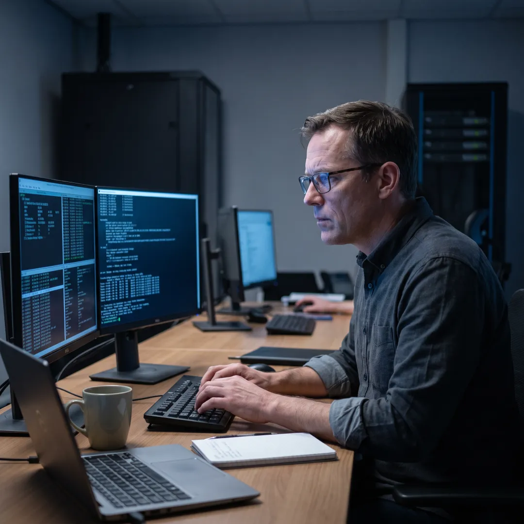 Cybersecurity analyst performing penetration testing