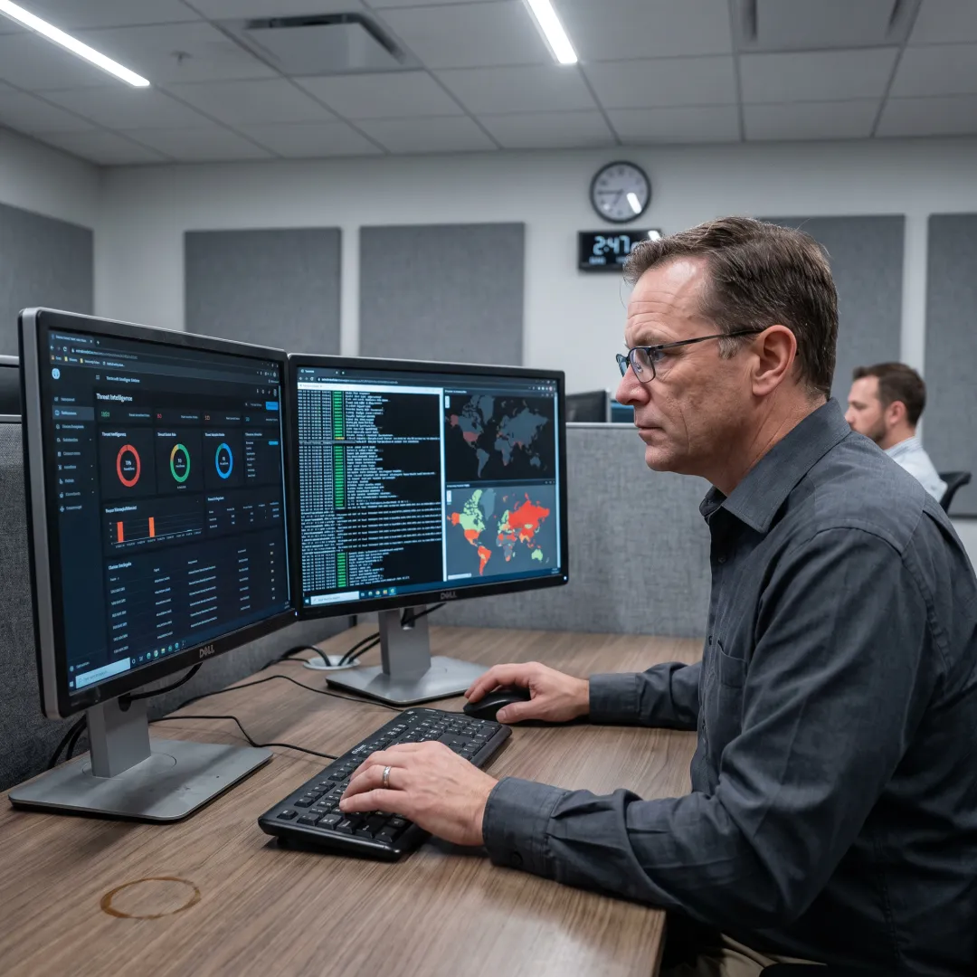 Analyst reviewing insider threat investigation workflow