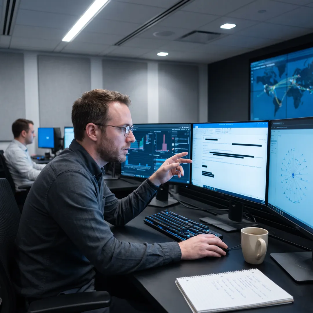 Security team reviewing email threat response process