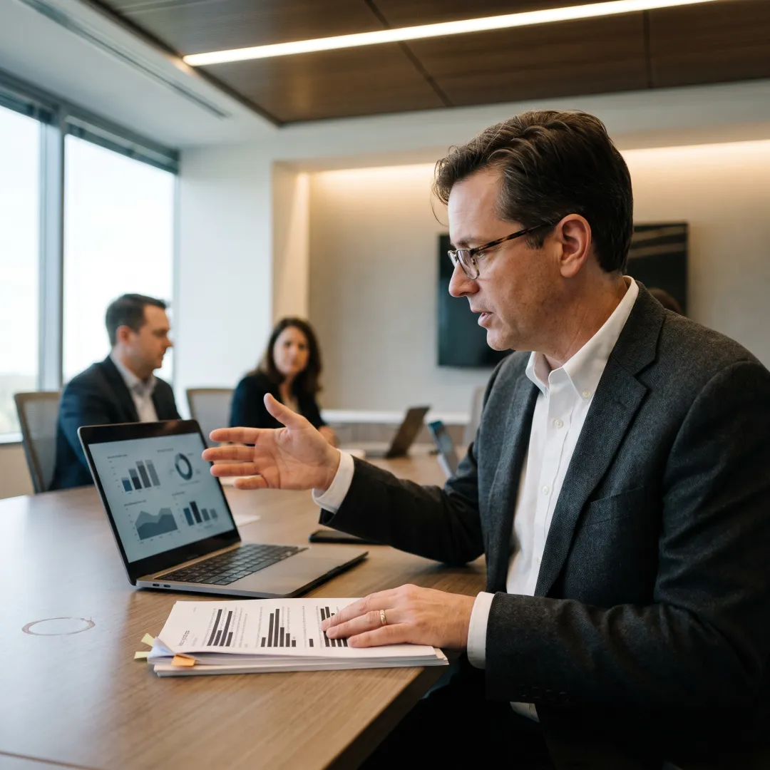 Consultant reviewing threat intelligence workflow