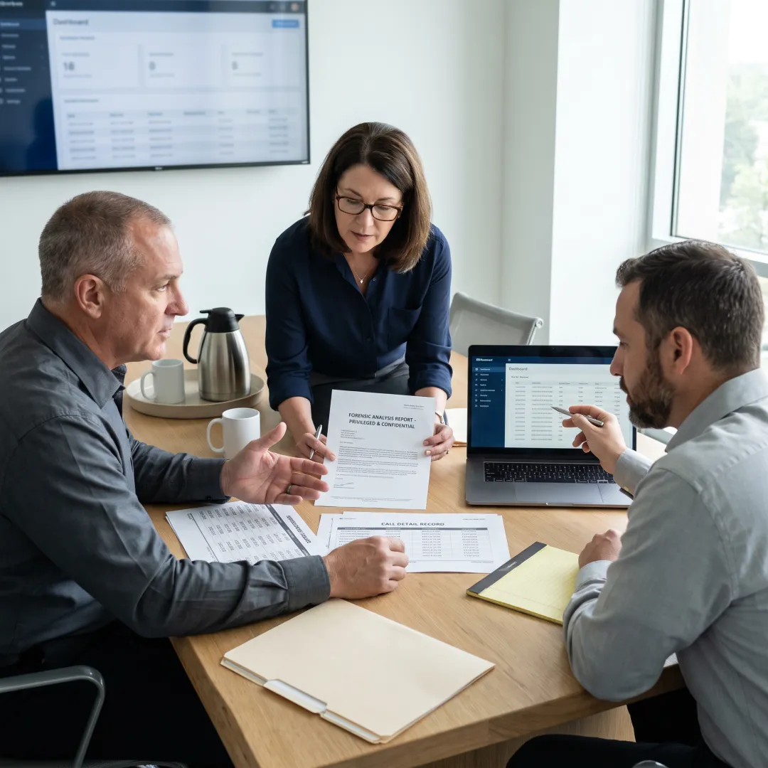Investigation team planning a corporate case