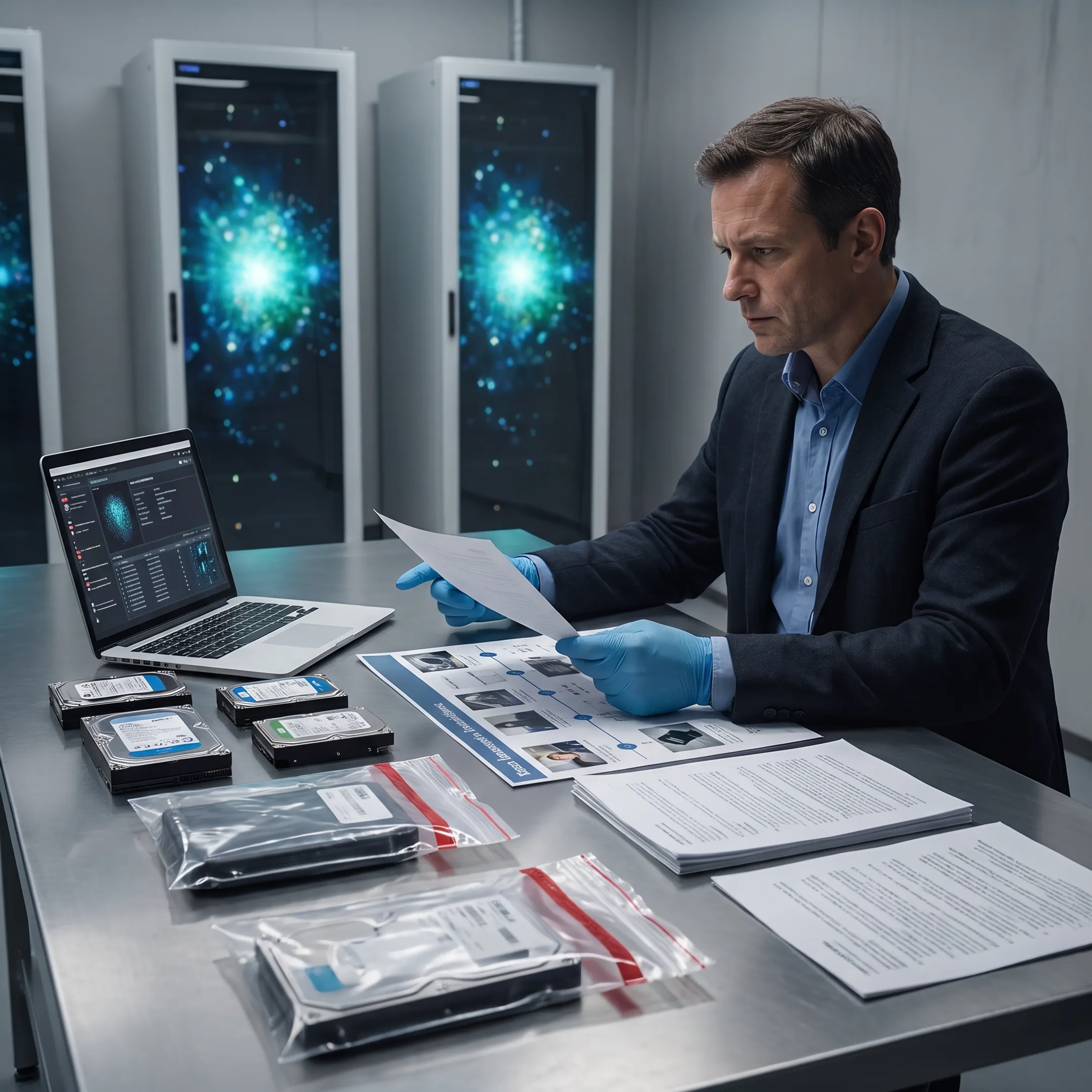 Forensic expert preparing court evidence report