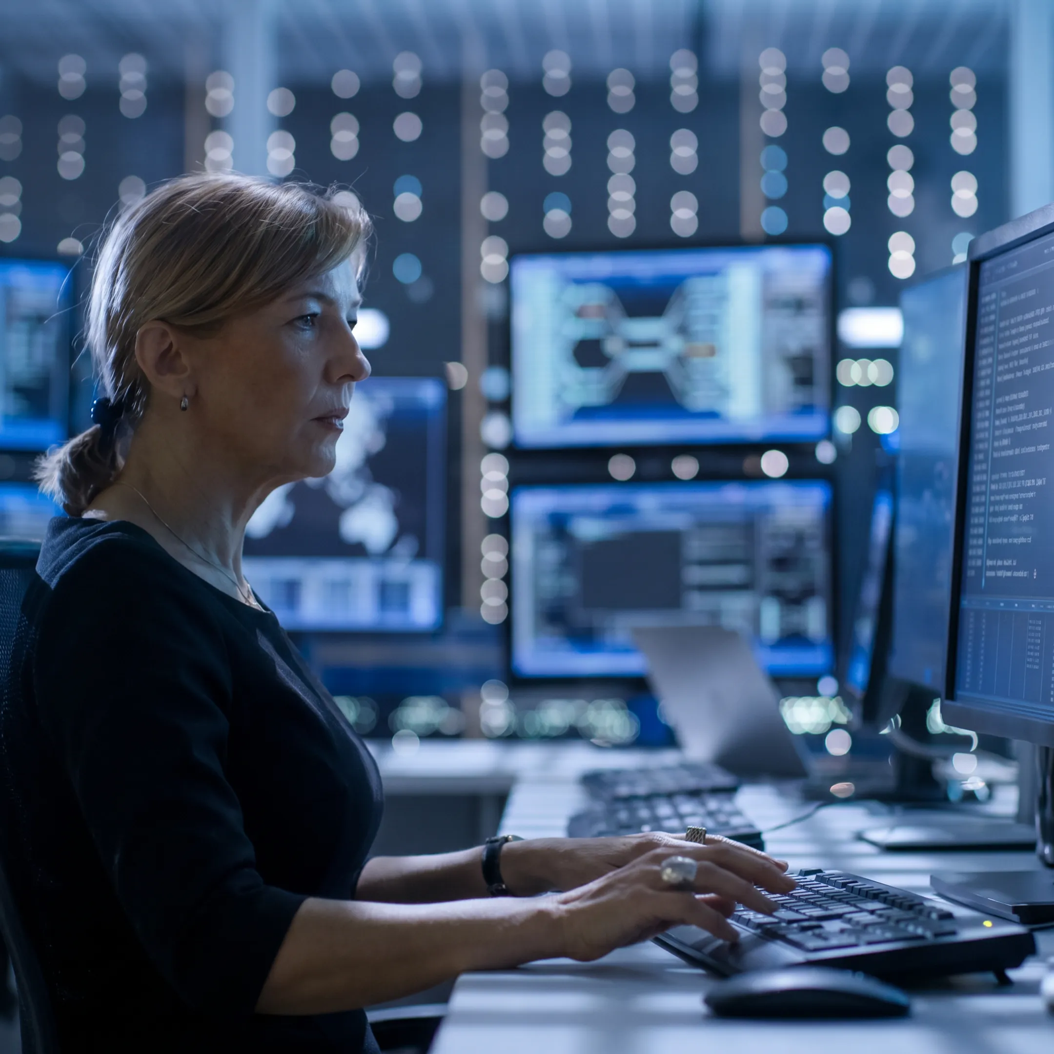 Cybersecurity analyst reviewing a breach investigation