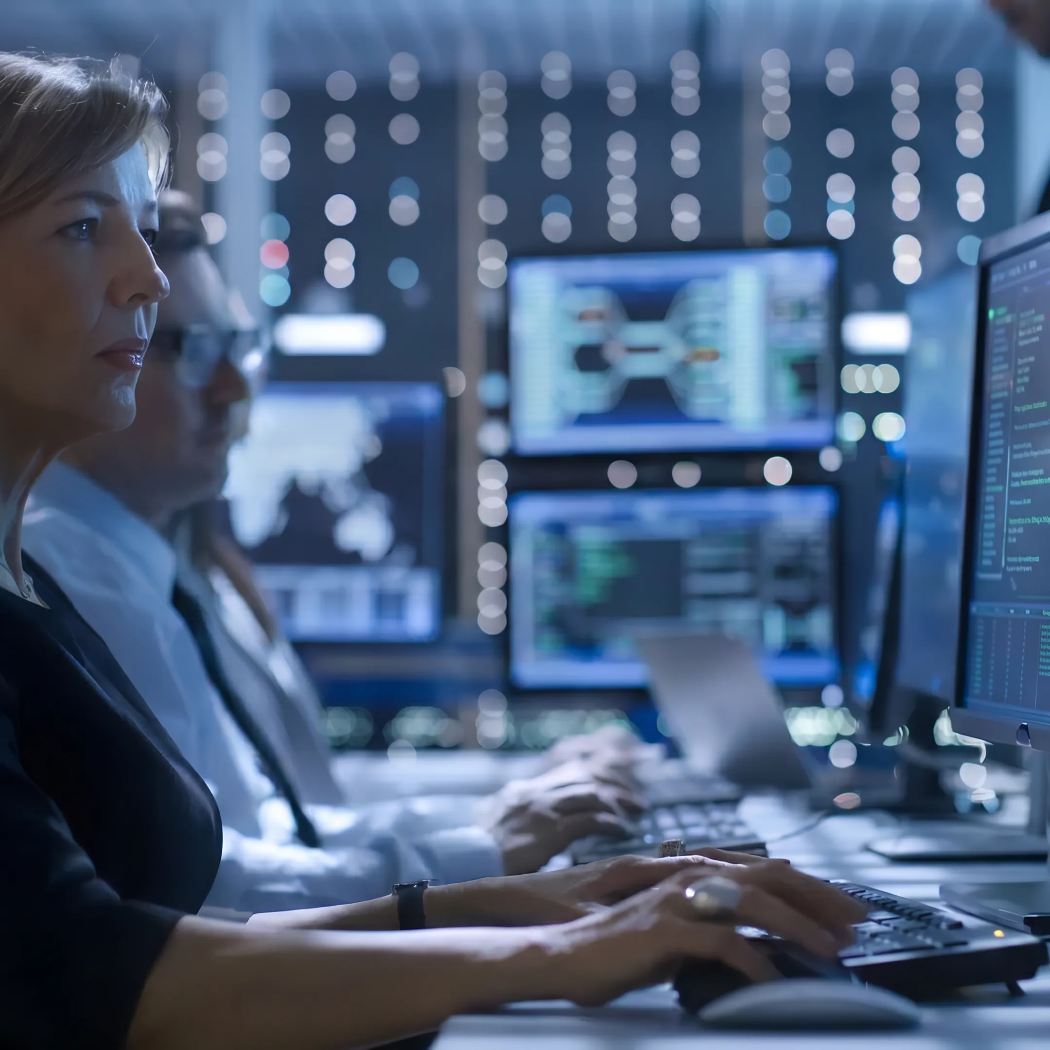 Cybersecurity analyst reviewing penetration test findings