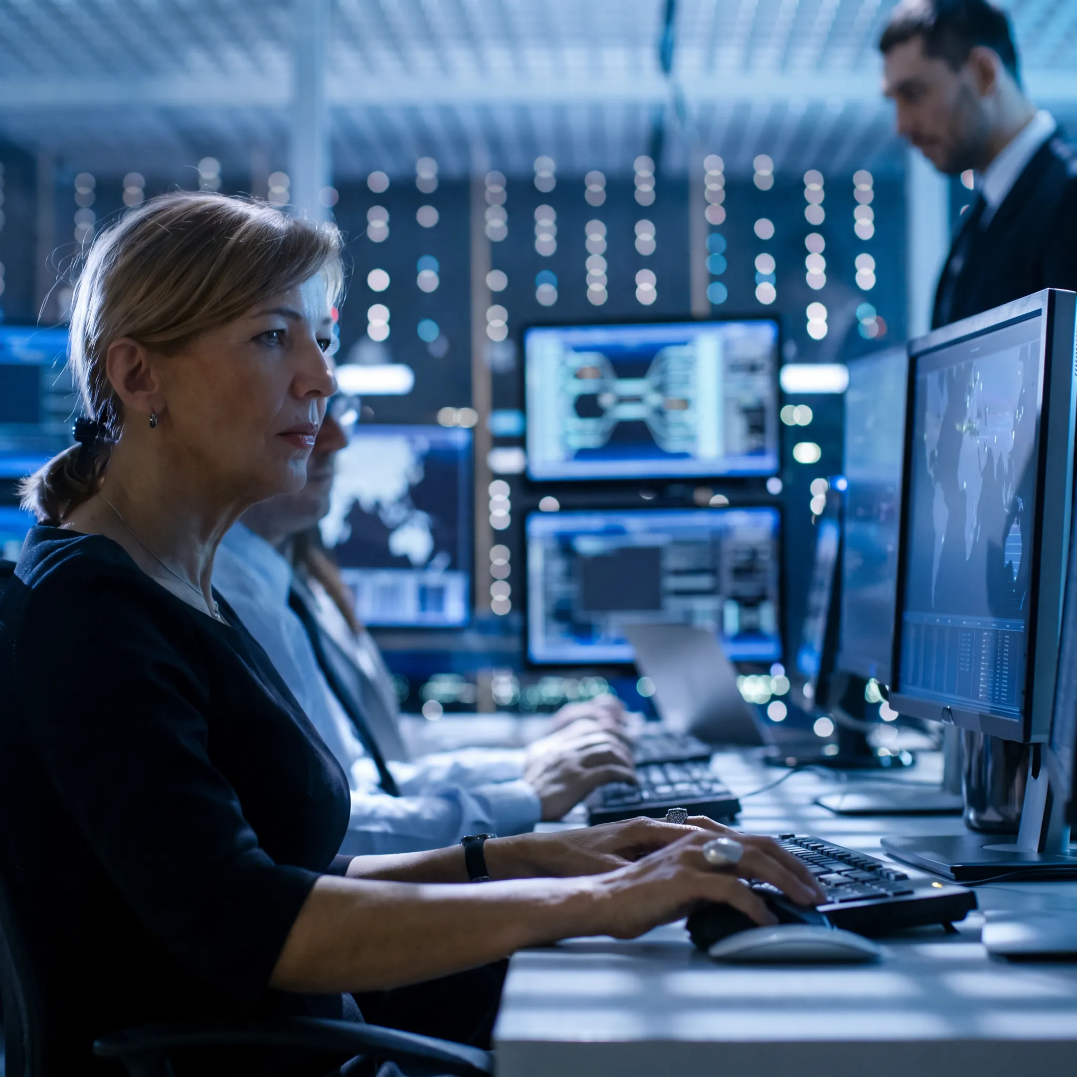 Cybersecurity analyst reviewing a breach investigation
