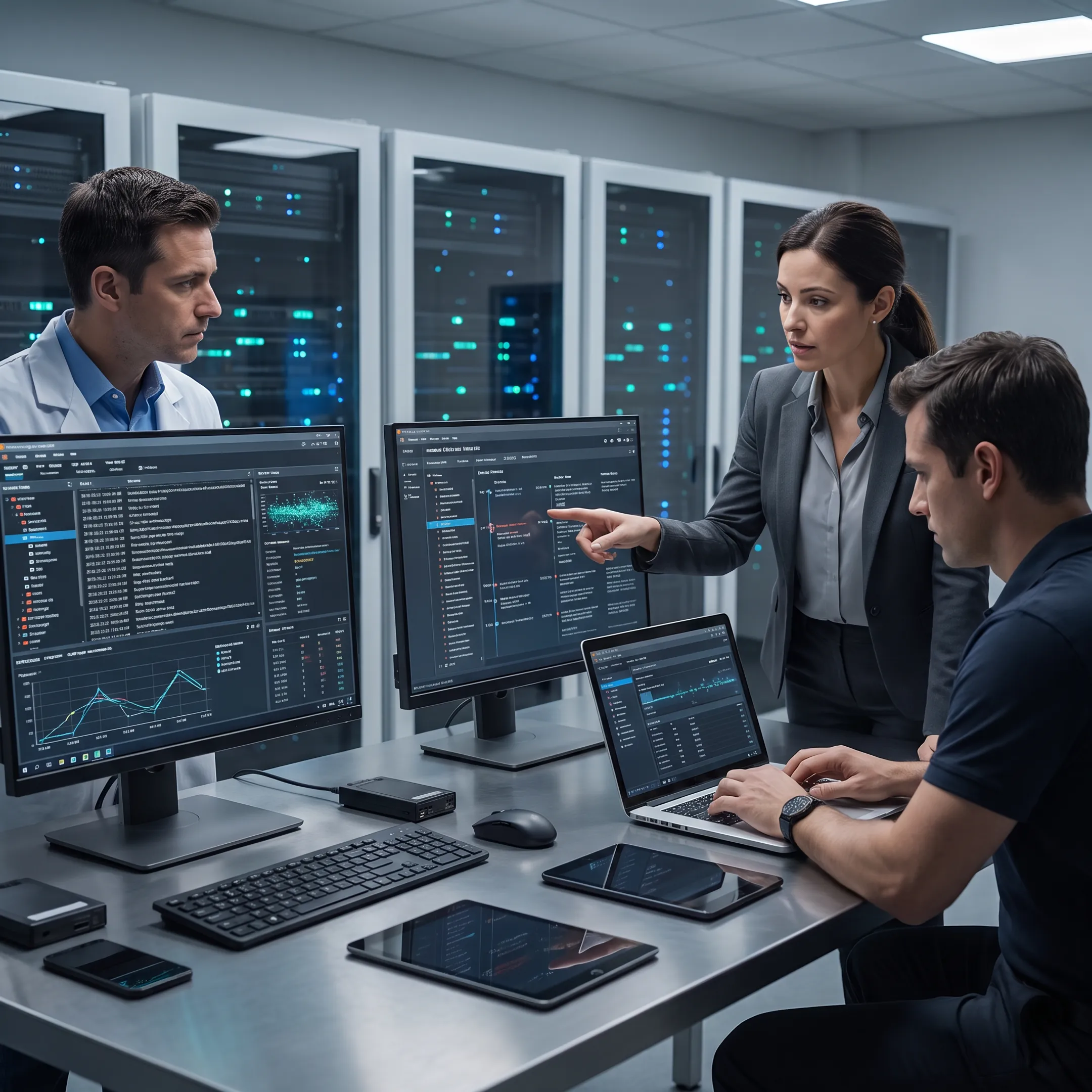 Incident response team analyzing cyberattack evidence