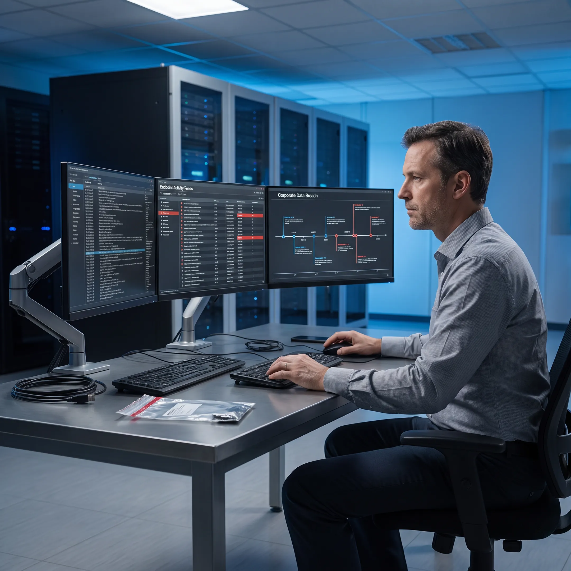 Analyst investigating a cybersecurity incident