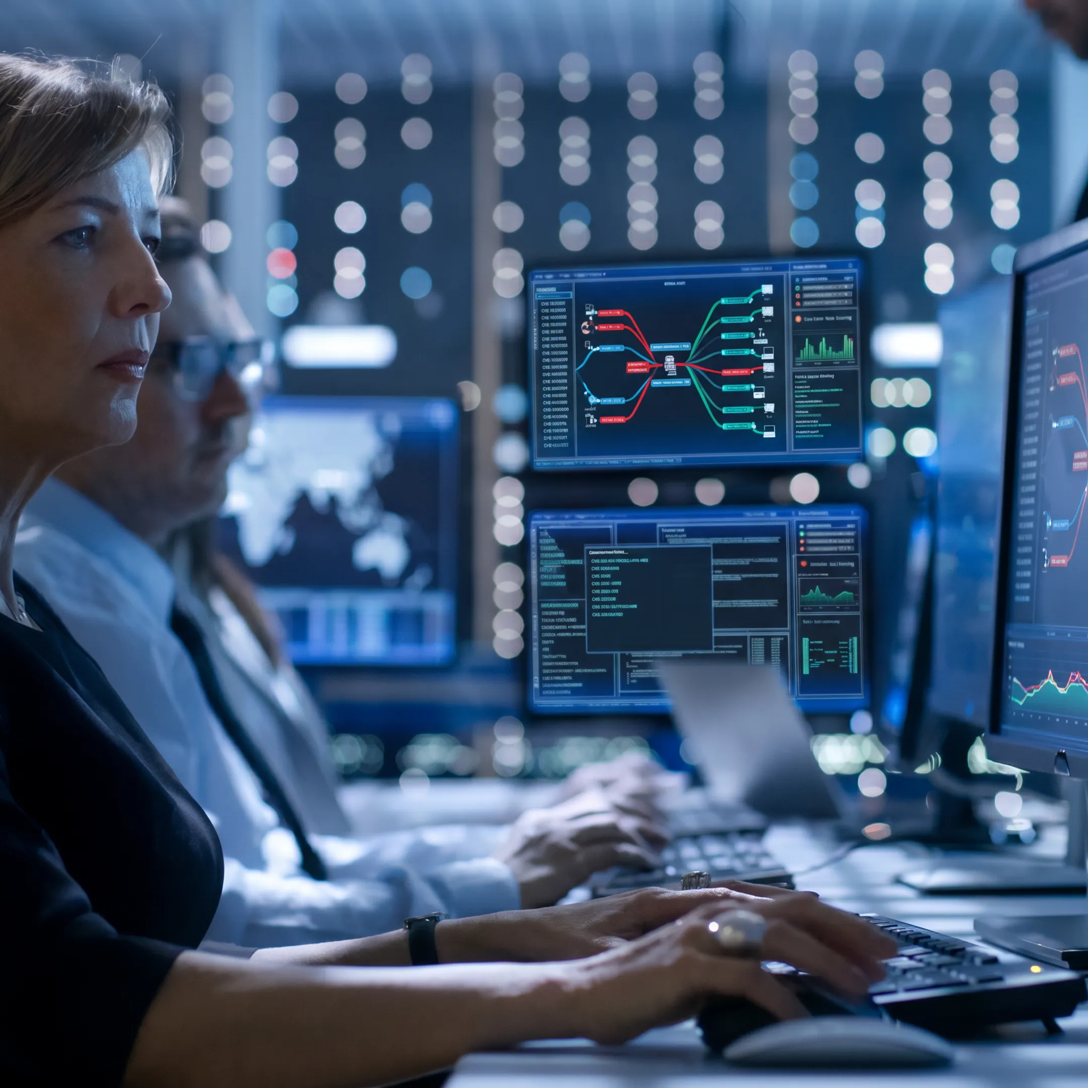 Cybersecurity professional reviewing penetration test results