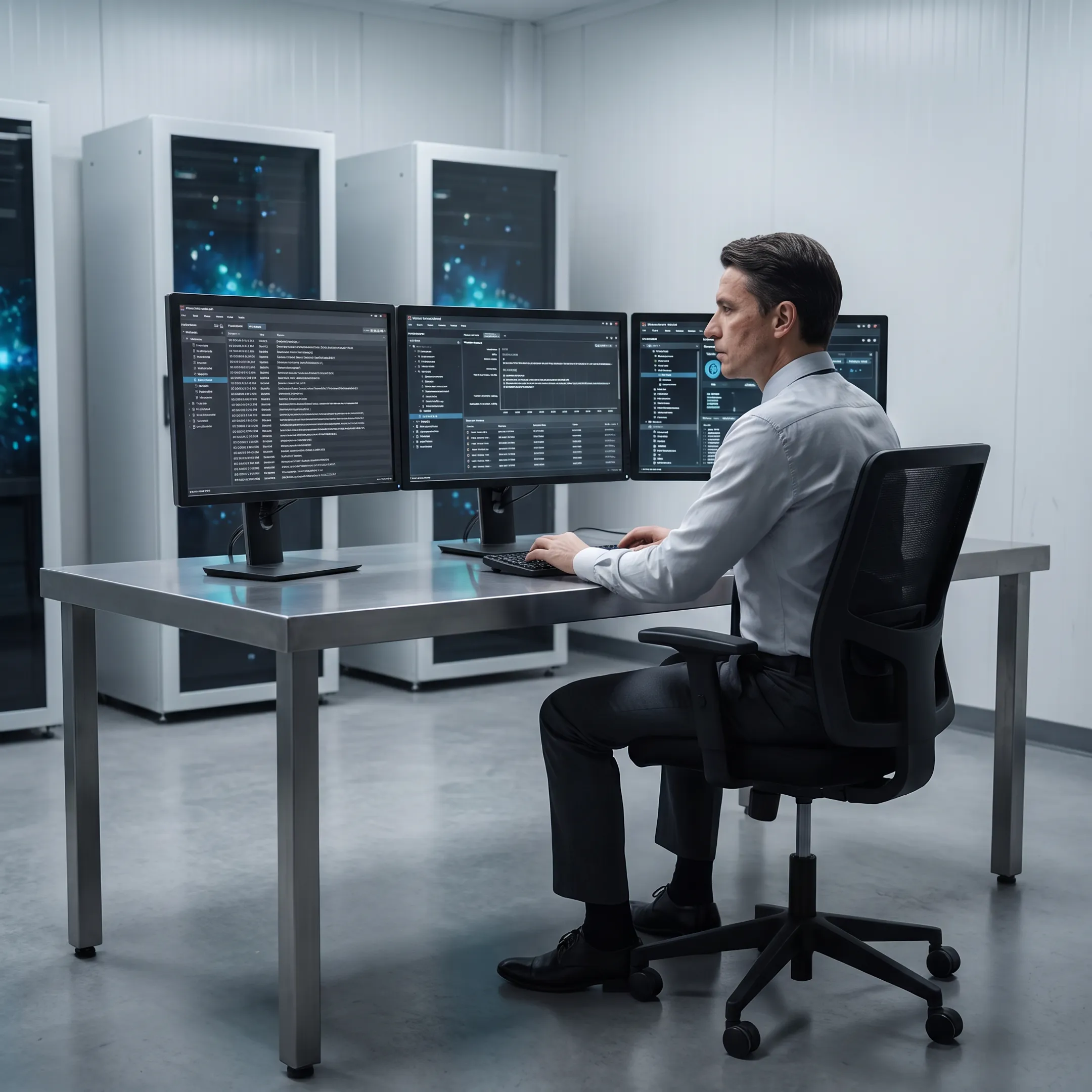 Forensic specialist analyzing cybersecurity evidence