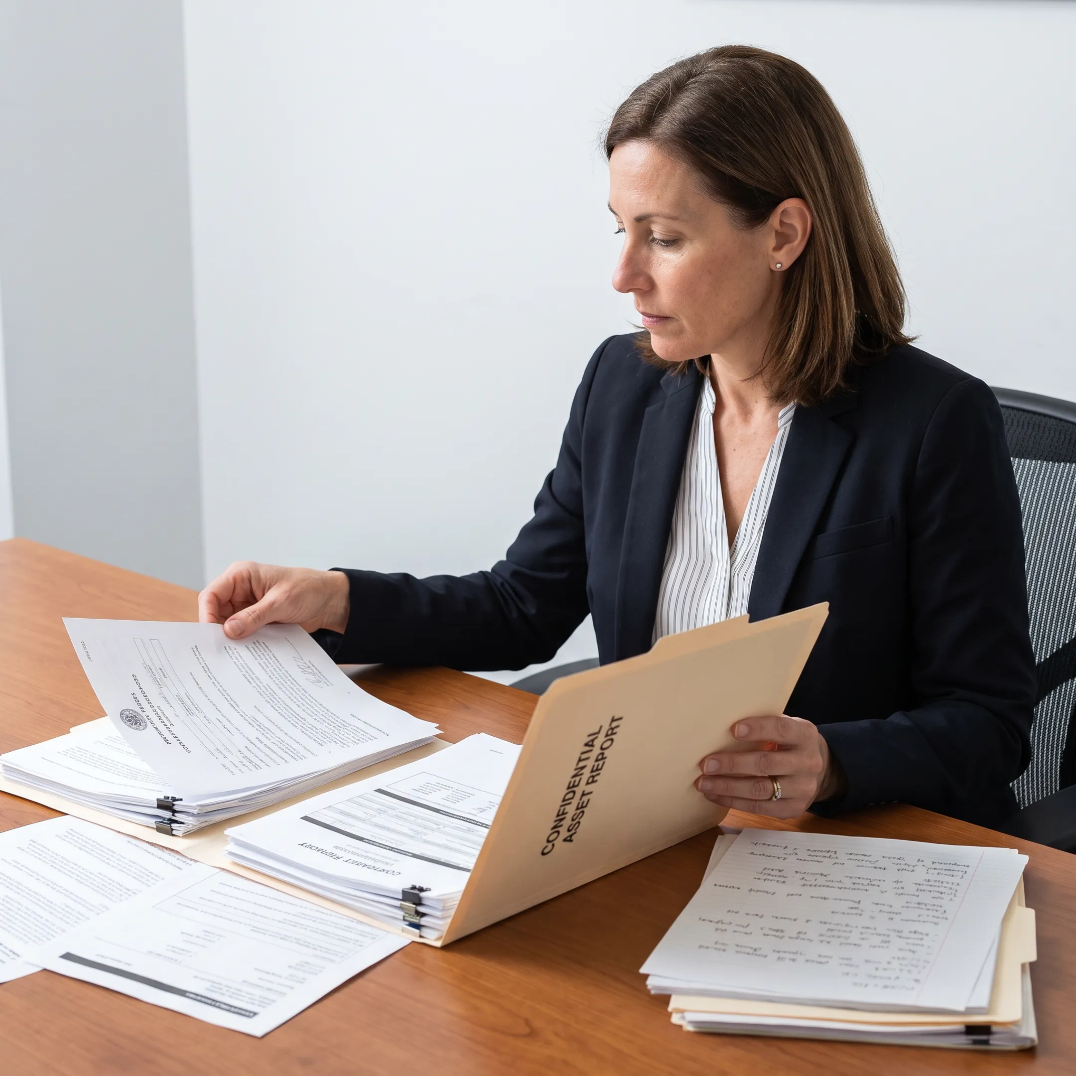 Analyst organizing asset investigation findings