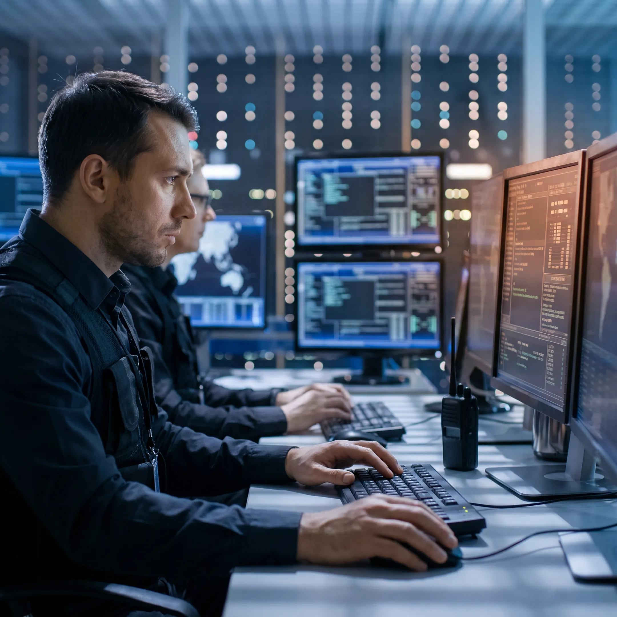 Cybersecurity analyst reviewing breach data