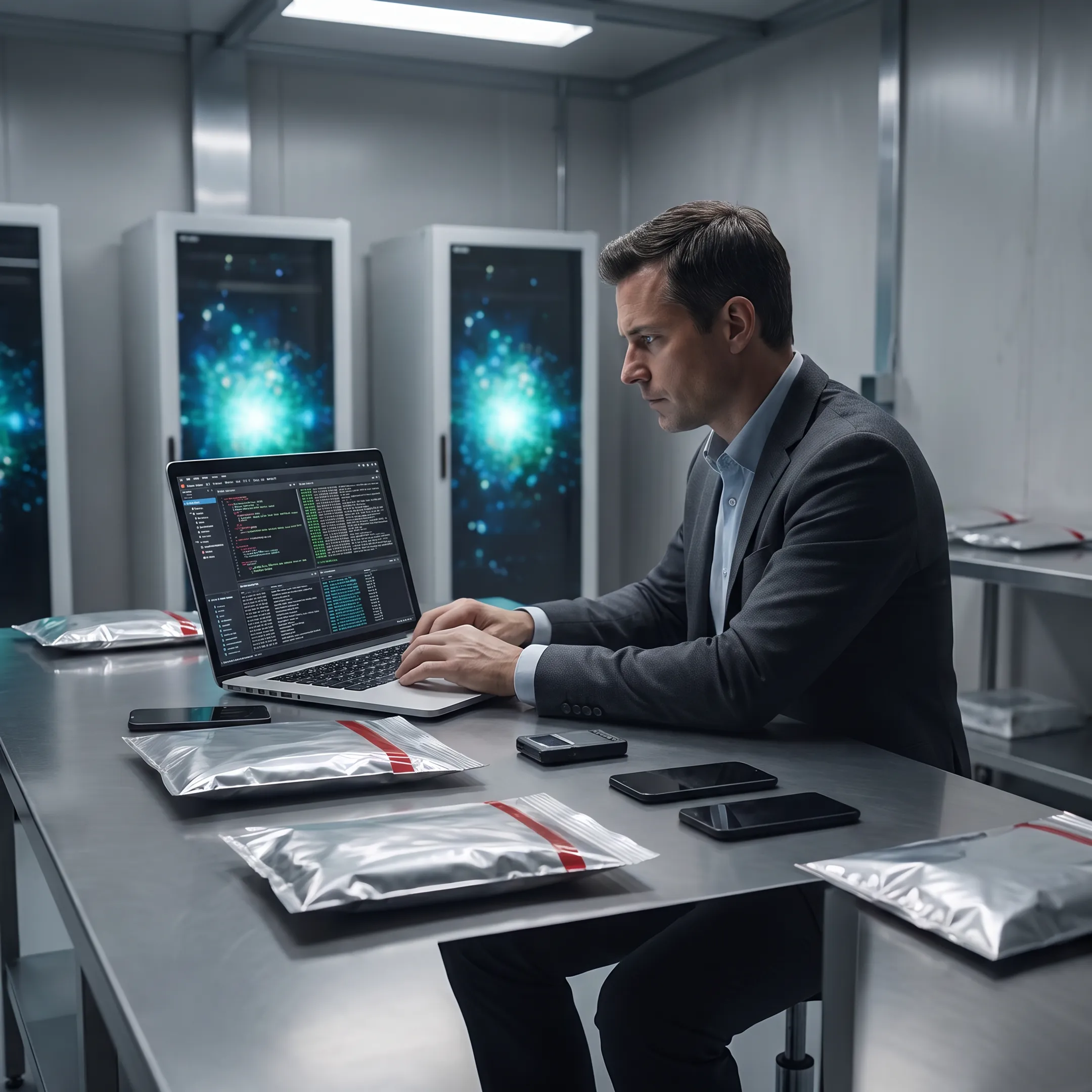 Forensic analyst investigating a cyber incident