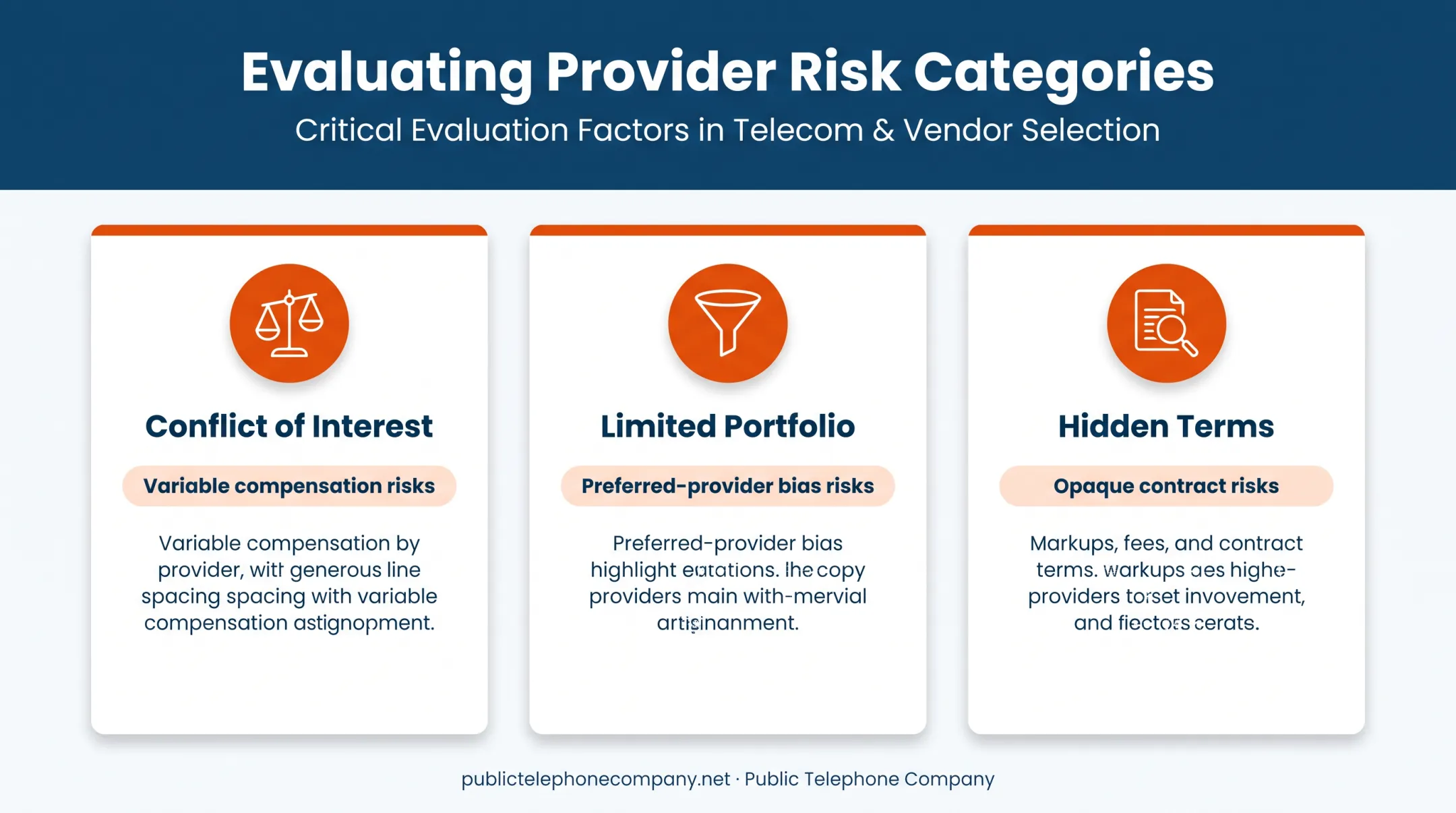 Three key risks of working with telecom master agents comparison chart