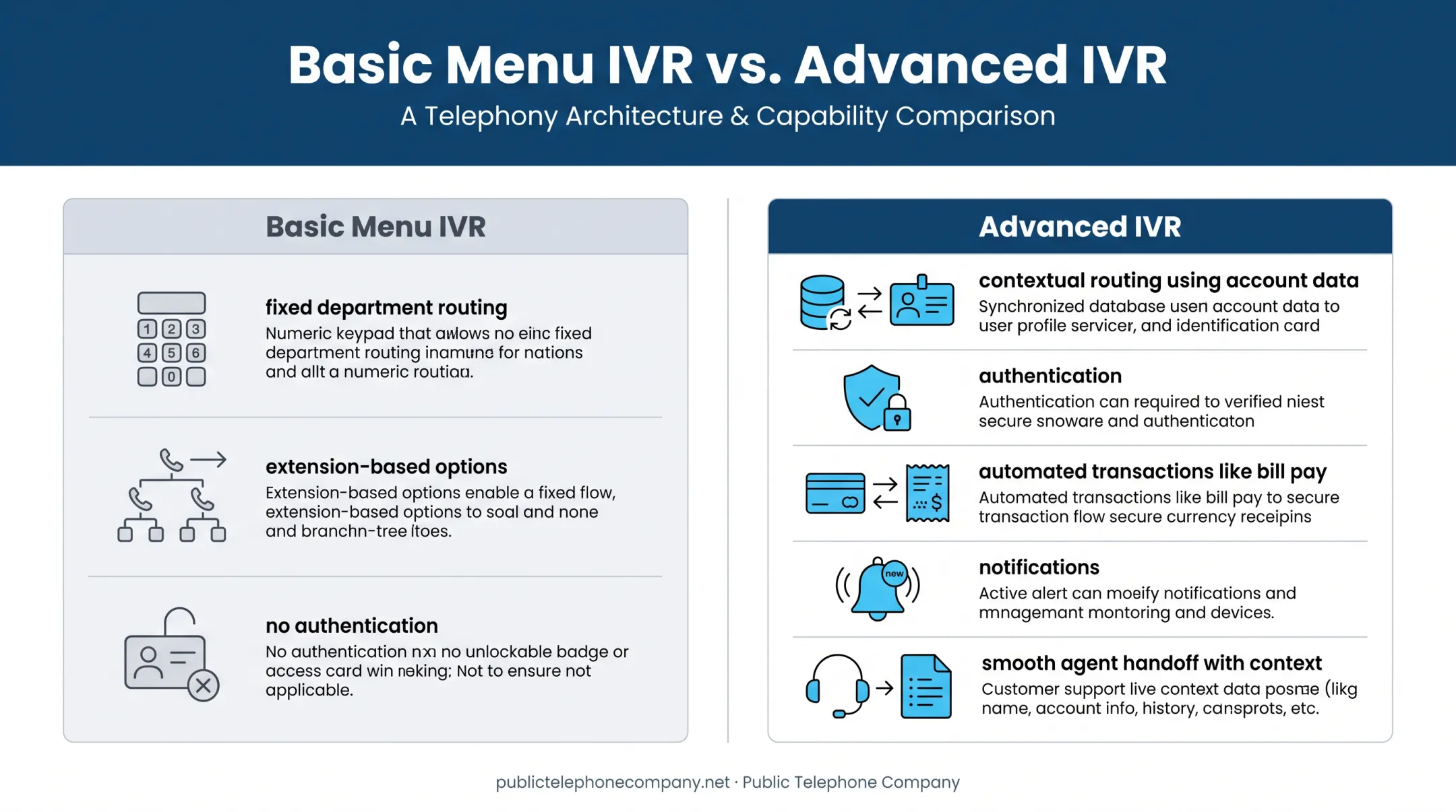 Basic menu IVR versus advanced IVR system capabilities comparison