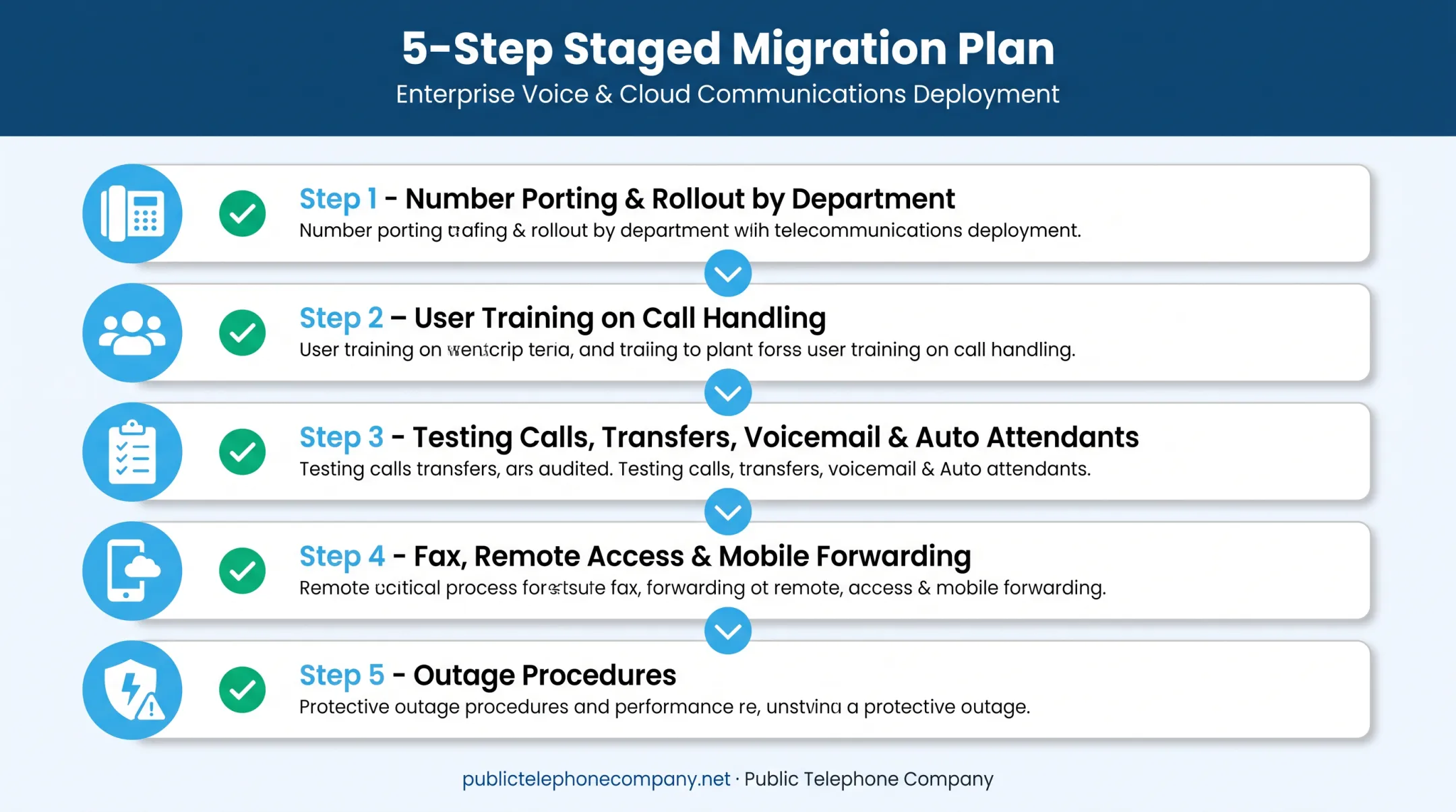 Staged hybrid phone system migration plan five-step checklist