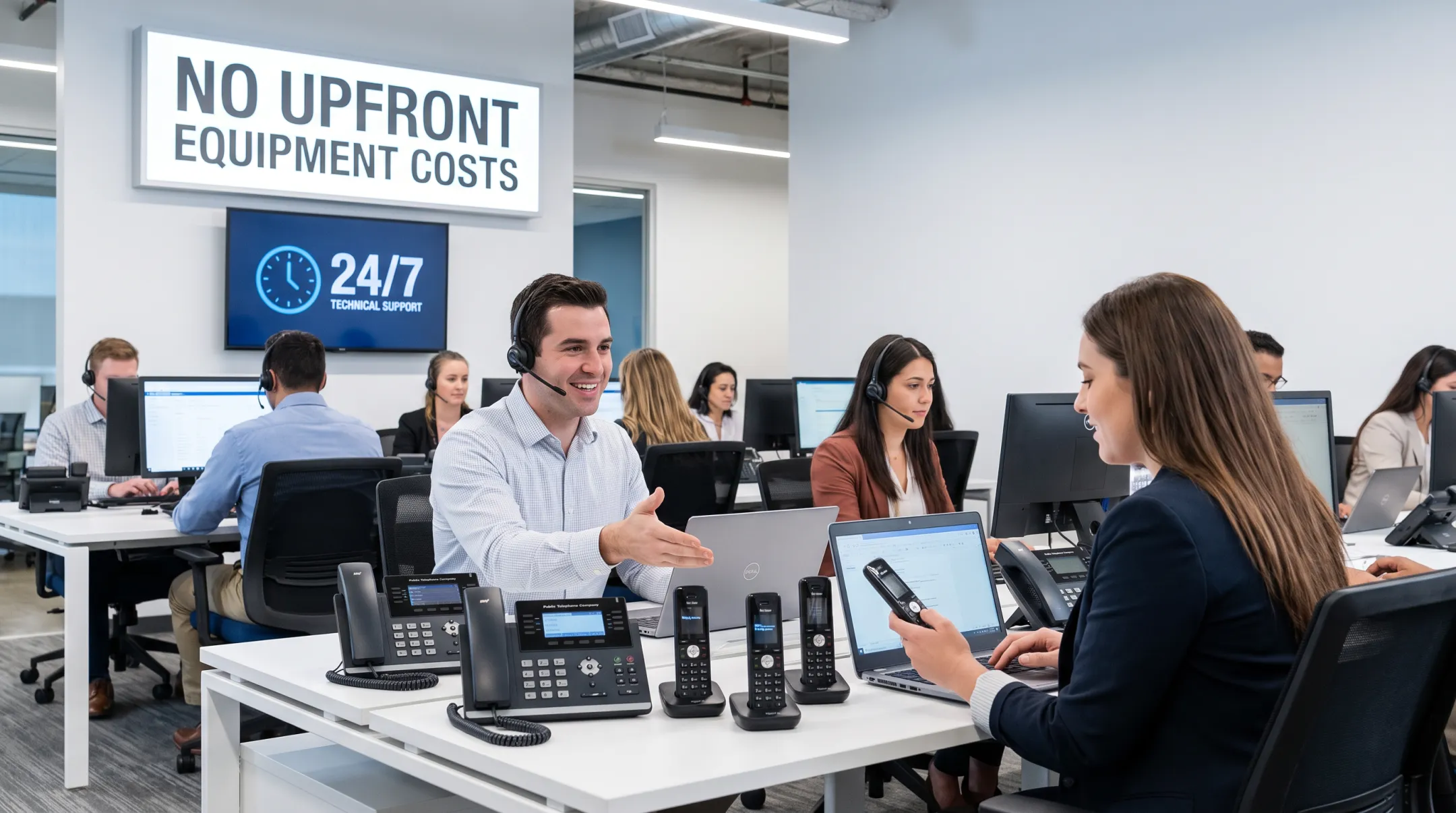 Public Telephone Company hardware and technical support team setup