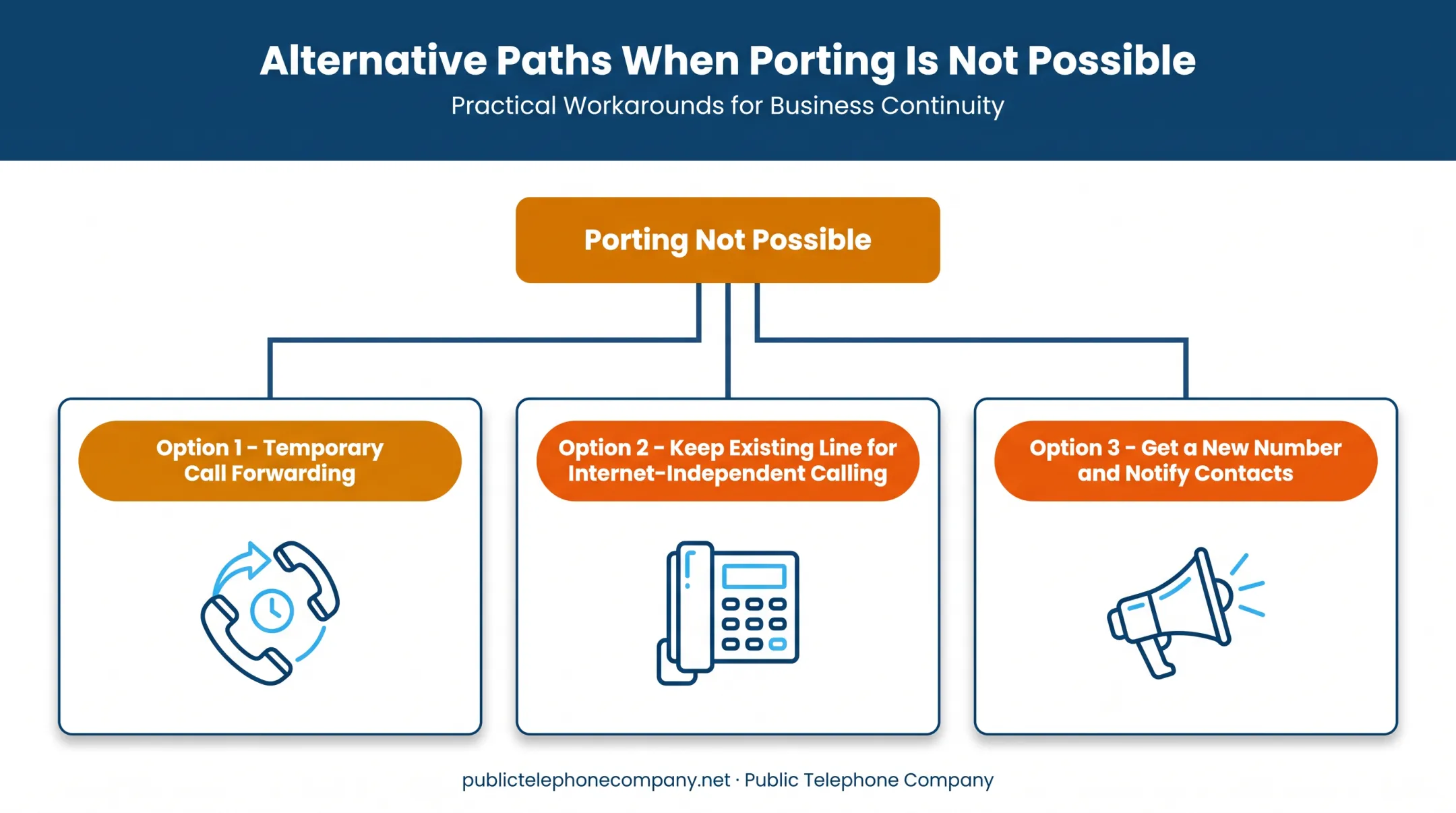 Alternative paths when landline number porting is not possible