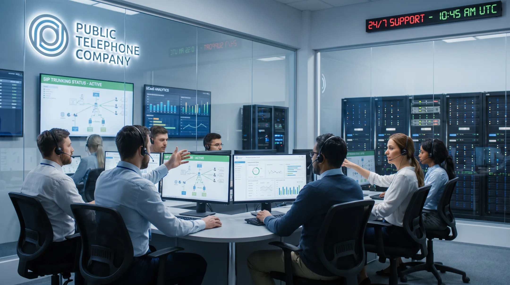 Public Telephone Company cloud-hosted communications support team and technology
