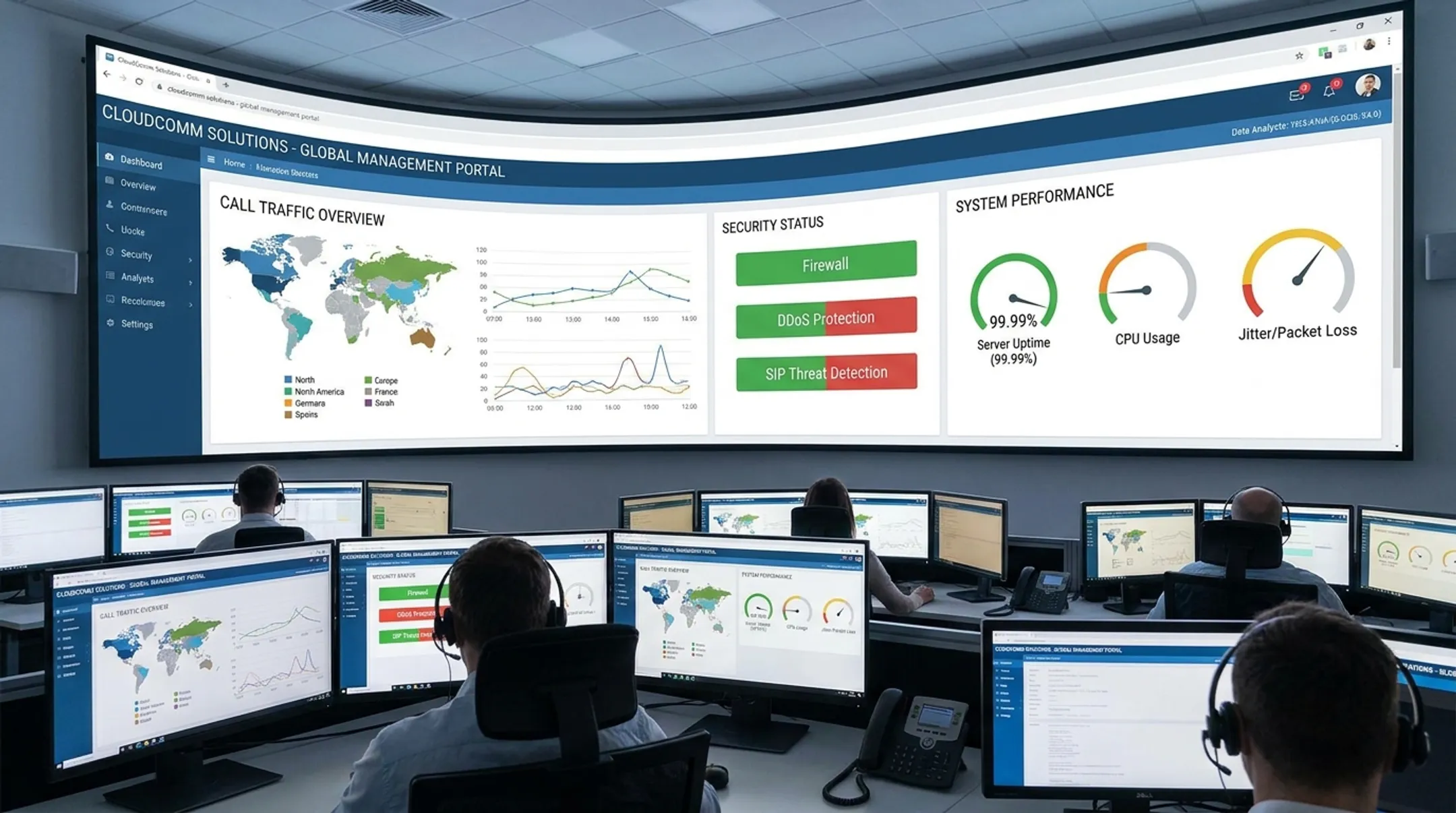 Public Telephone Company SIP trunking platform dashboard for business communications