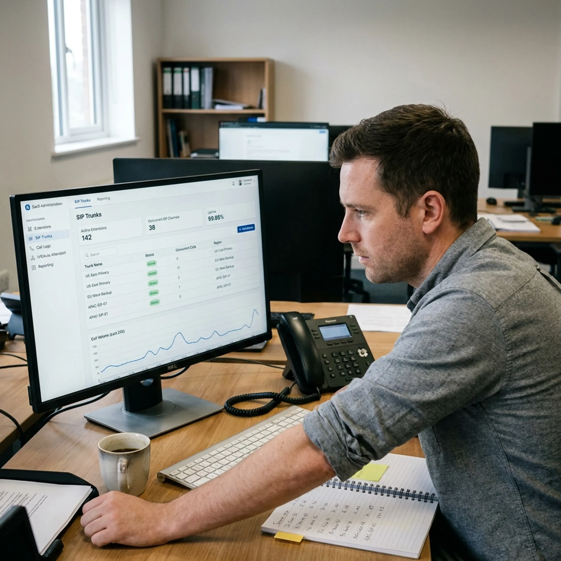 IT reseller configuring white-label hosted phone systems