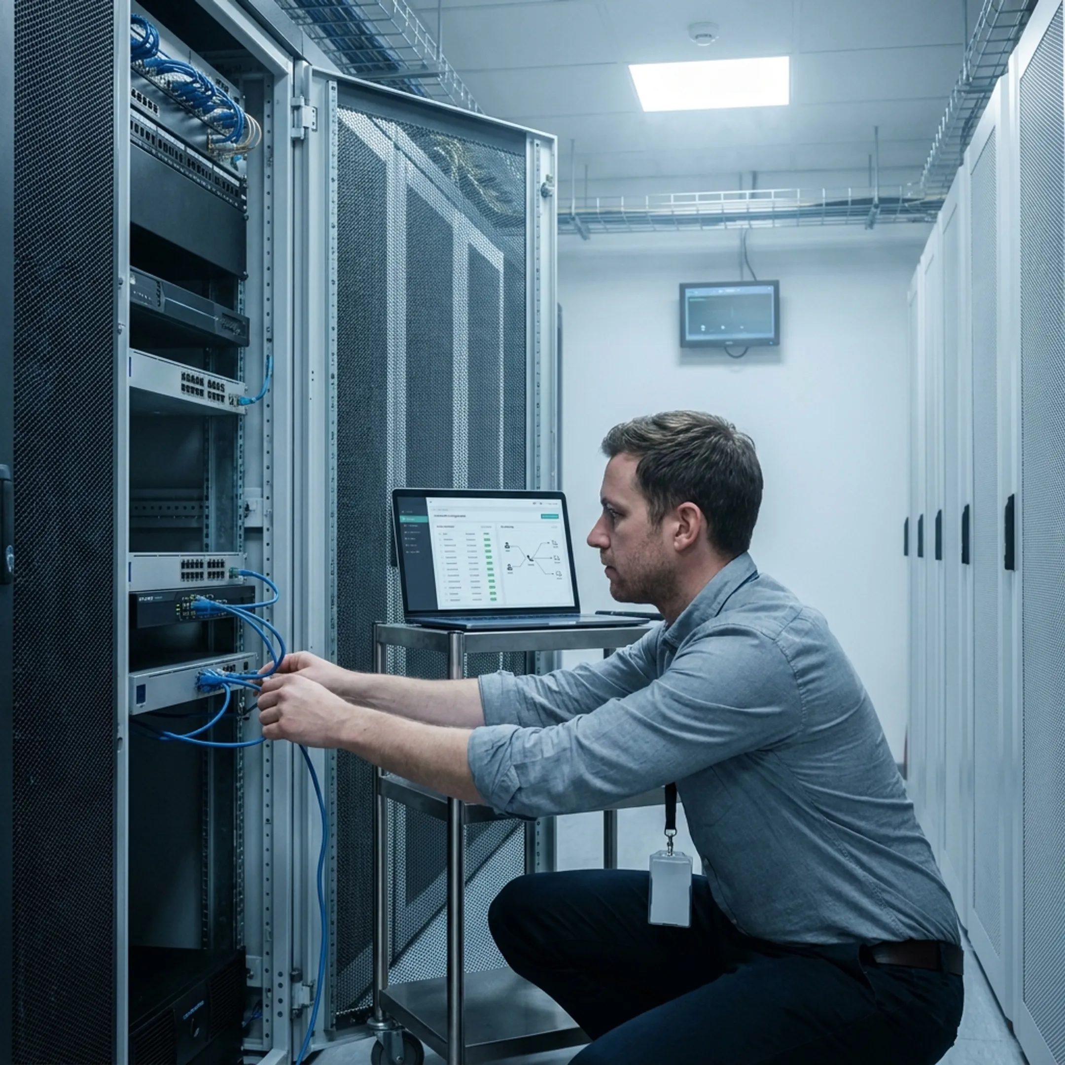 Network administrator configuring SIP trunk routing protocols