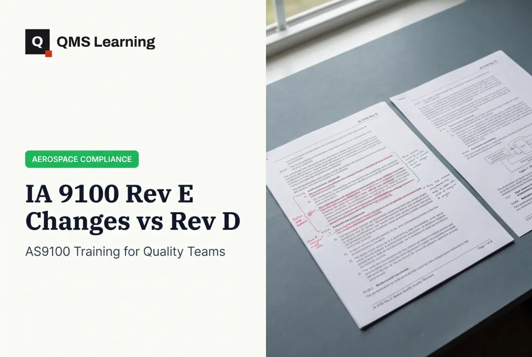 IA 9100 Rev E Changes vs Rev D